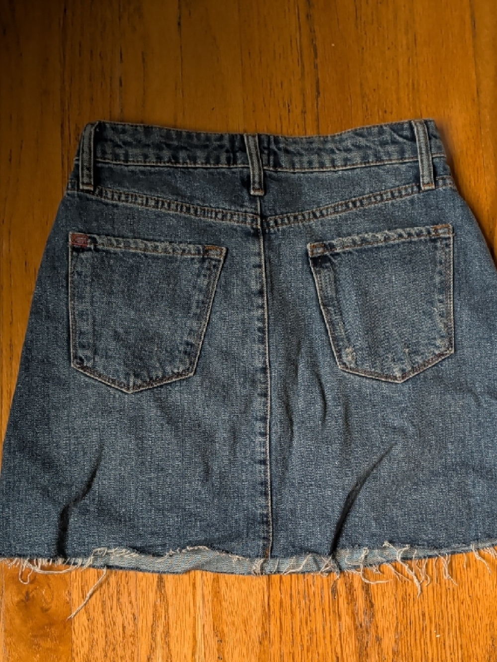 BDG Washed Blue Distressed Denim Mini Skirt - Picture 4 of 5